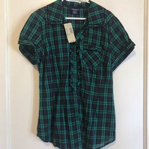 Plaid American Eagle Collared Shirt